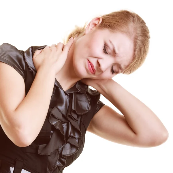 Vrouw die lijden aan rugpijn — Stockfoto