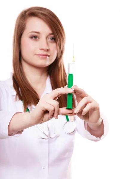 Läkare vill göra injektion — Stockfoto