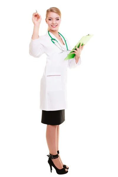 Woman doctor in lab coat with stethoscope. Medical — Stock Photo, Image