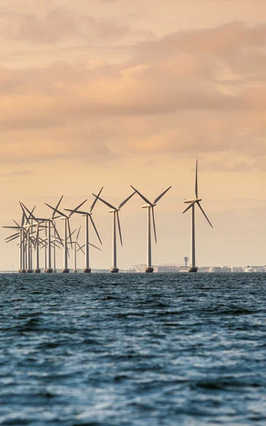 Turbine eoliche lungo la costa — Foto Stock