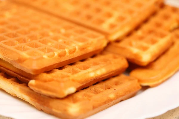 Waffles on plate — Stock Photo, Image