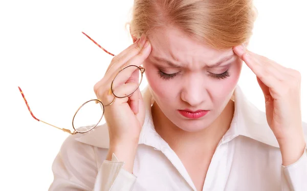 Mujer con dolor de cabeza —  Fotos de Stock