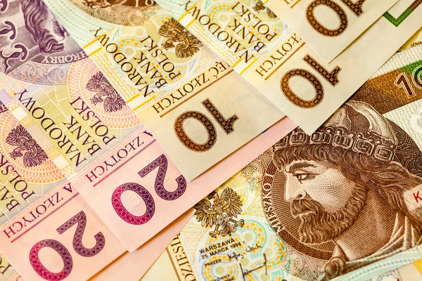 Polnische Zloty-Banknoten als Hintergrund — Stockfoto