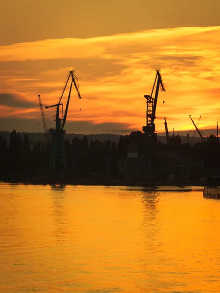 Big shipyard cranes — Stock Photo, Image
