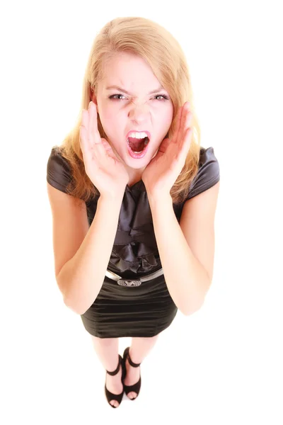 Buisnesswoman shouting — Stock Photo, Image