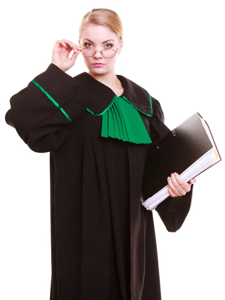 Advogado segurando óculos — Fotografia de Stock