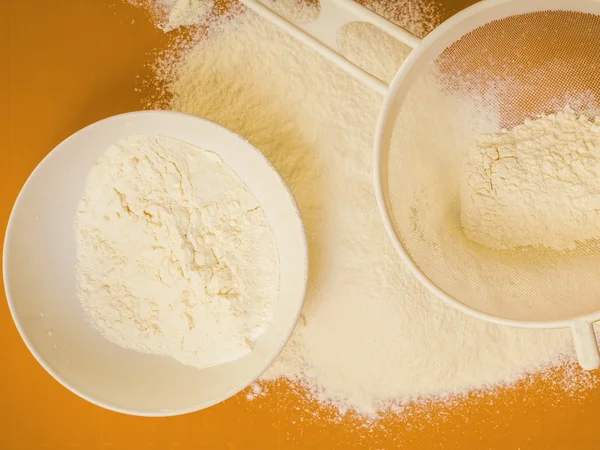 Wheat flour on  silicone mat — Stock Photo, Image