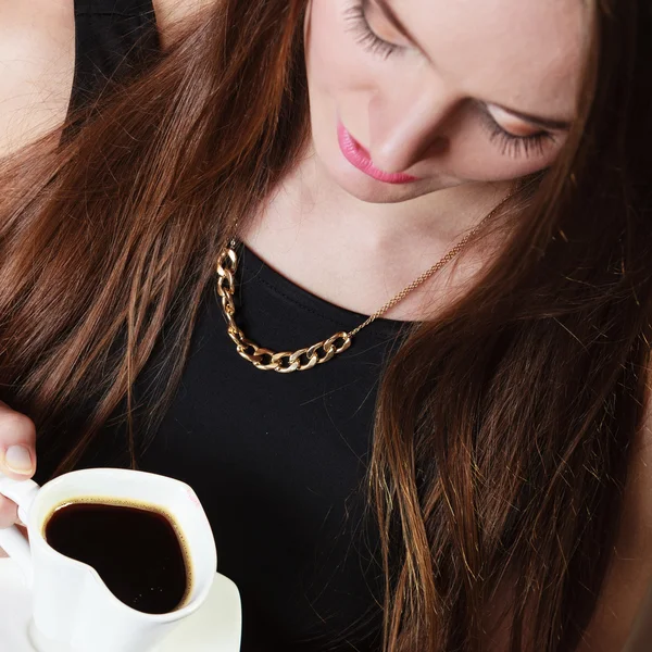 Woman drinking coffee — Stock Photo, Image