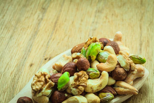 Cashew, pistachio, almond nuts — Stock Photo, Image