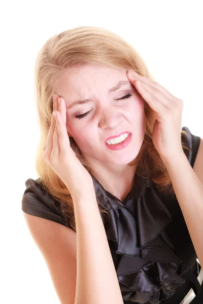 Mujer con dolor de cabeza — Foto de Stock