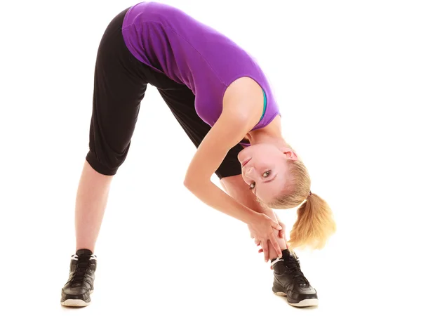 Meisje stretching oefening doen — Stockfoto