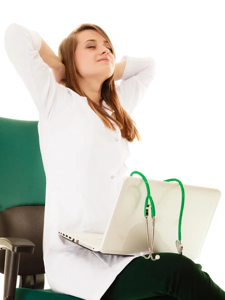 Woman working on computer — Stock Photo, Image