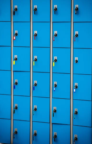 Blue deposite boxes with keys. — Stock Photo, Image