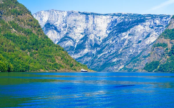 Hory a fjord v Norsku. — Stock fotografie