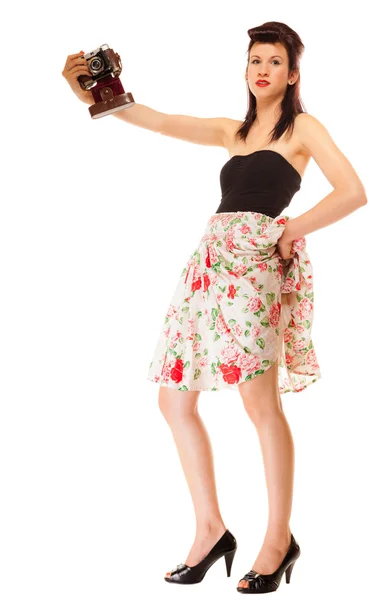 Girl taking self portrait — Stock Photo, Image