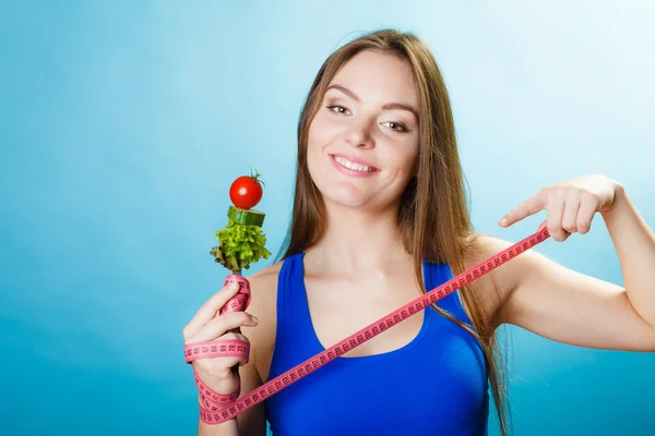 Girl  holding fork — Stock Photo, Image