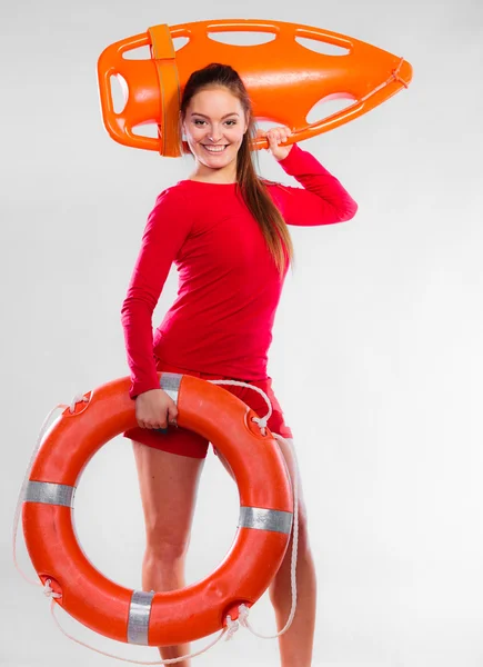 Lifeguard with rescue equipment — Stock Photo, Image