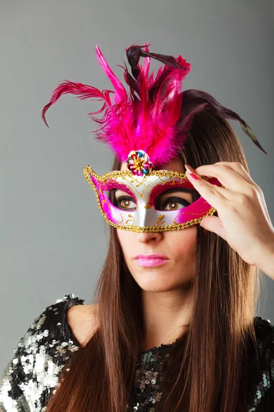 Woman with carnival mask — Stok fotoğraf