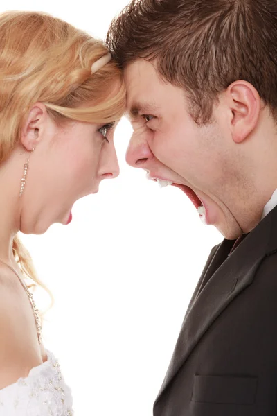 Woman and man yelling — Stock Photo, Image