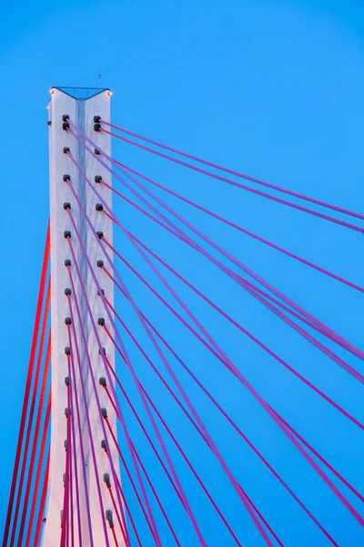 Pont suspendu au-dessus de Wisla à Gdansk Pologne . — Photo