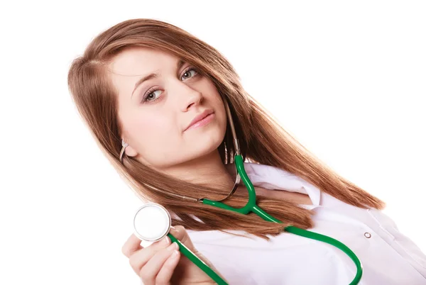 Woman holding stethoscope — Stock Photo, Image