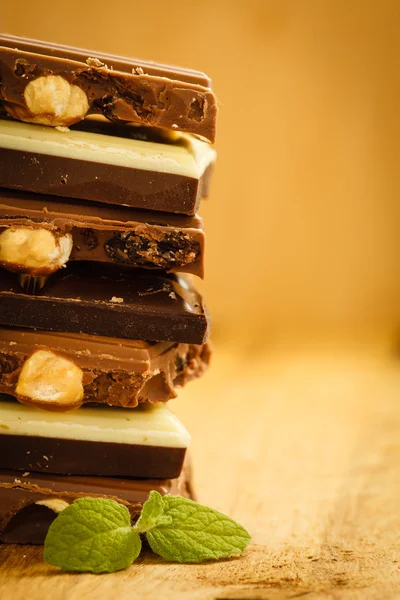 Verschillende soorten chocolade — Stockfoto