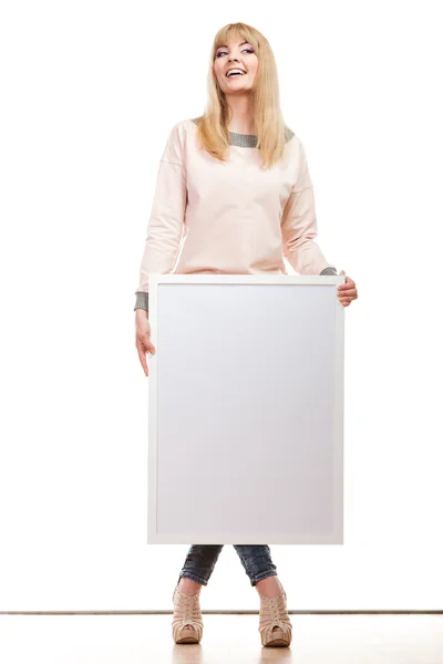 Woman holding  board — Stock Photo, Image