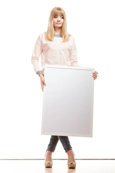 Woman holding  board — Stock Photo, Image