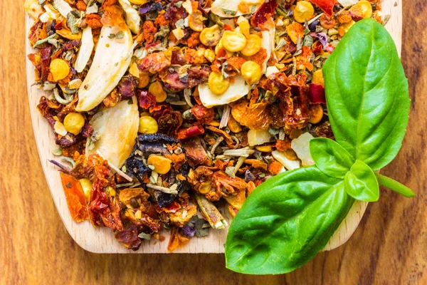 Spices for pasta on  spoon — Stock Photo, Image