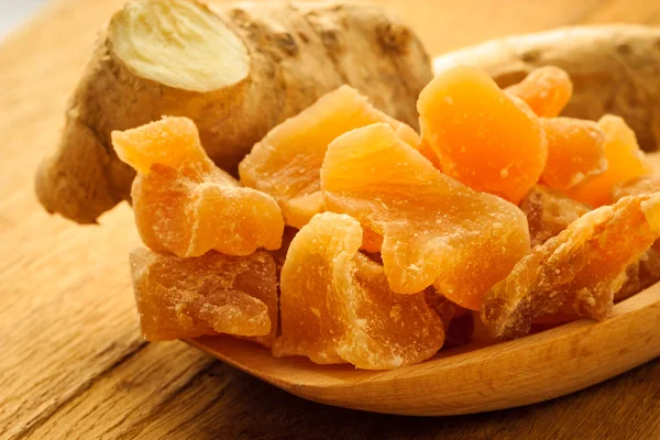 Root and candied ginger — Stock Photo, Image