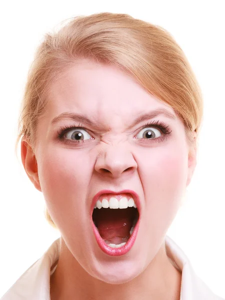 Angry businesswoman  screaming — Stock Photo, Image