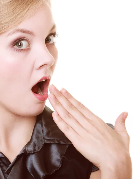 Businesswoman  covering mouth — Stock Photo, Image