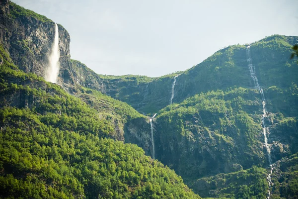 Beautiful waterfalls in Norway fjords — Stock Photo, Image