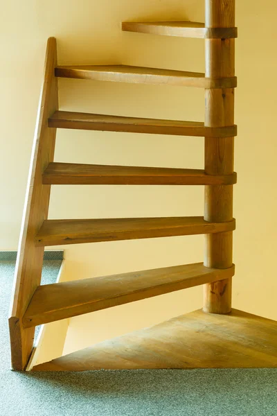 Closeup staircase with wooden steps — Stock Photo, Image