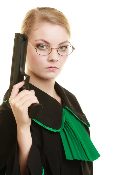 Lawyer holding weapon — Stock Photo, Image