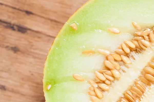 Closeup melon with pips — Stock Photo, Image