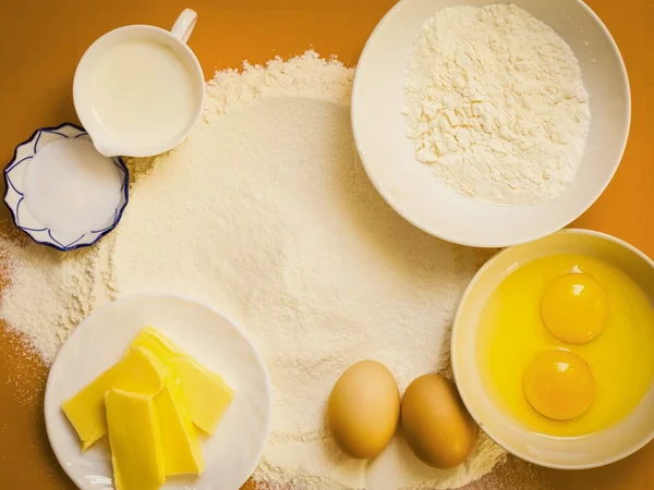 Preparation for baking, bake ingredients. — Stock Photo, Image