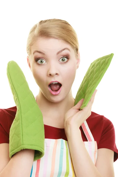 Housewife  with surprised face — Stock Photo, Image