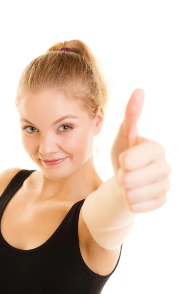 Woman giving  thumb up — Stock Photo, Image