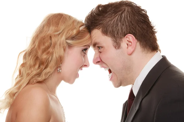 Woman and  man yelling — Stock Photo, Image