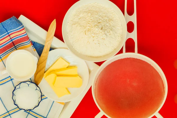 Preparation for baking, bake ingredients. — Stock Photo, Image