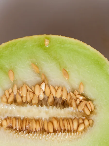 Closeup melon with pips — Stock Photo, Image