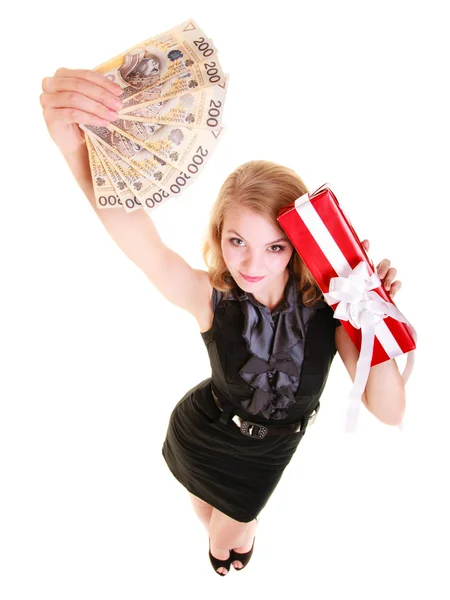 Caja de mujer y dinero pulido . — Foto de Stock