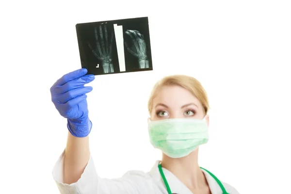 Doctor examining x-ray image Stock Photo
