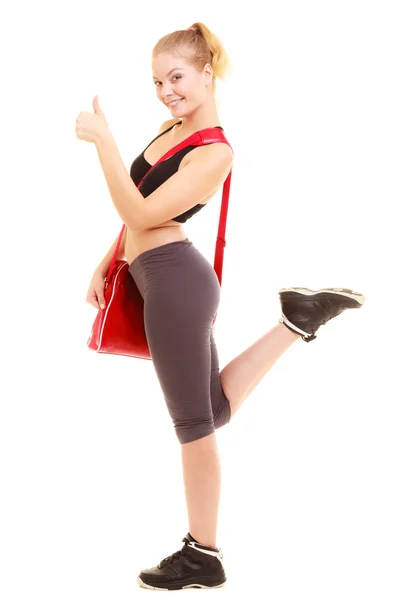 Ragazza mostrando pollice in su — Foto Stock