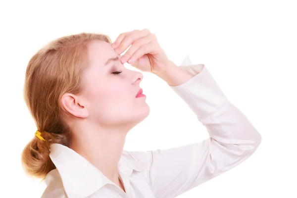 Woman suffering from head pain — Stock Photo, Image