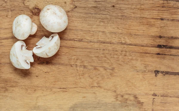 Food. Fresh white mushrooms champigonons — Stock Photo, Image