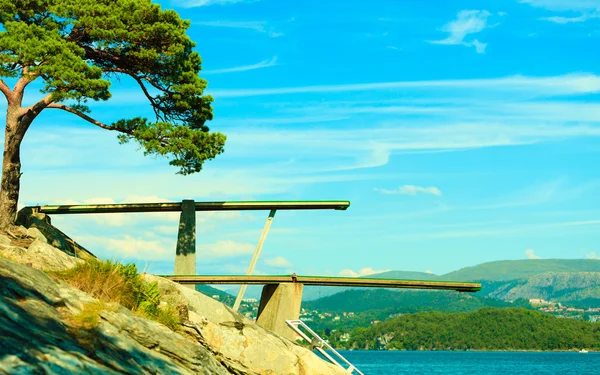 Vista del trampolín. trampolín para bucear en el agua . —  Fotos de Stock