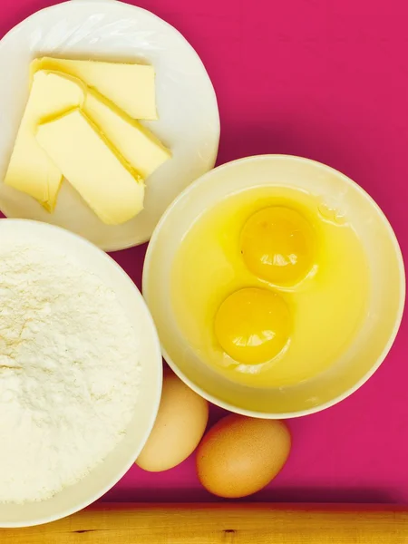 Preparation for baking, bake ingredients. — Stock Photo, Image