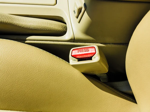Elementy wnętrza nowoczesnych samochodów, szczegół z pasów bezpieczeństwa — Zdjęcie stockowe